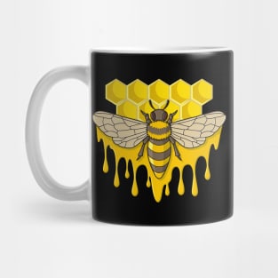 Bee on Hive with Honey Drops Mug